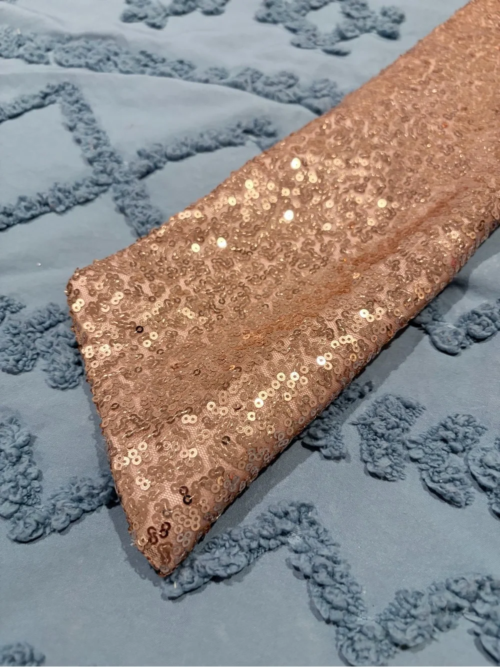 Rose Gold Sequin Oversized Statement Bow 25” Long